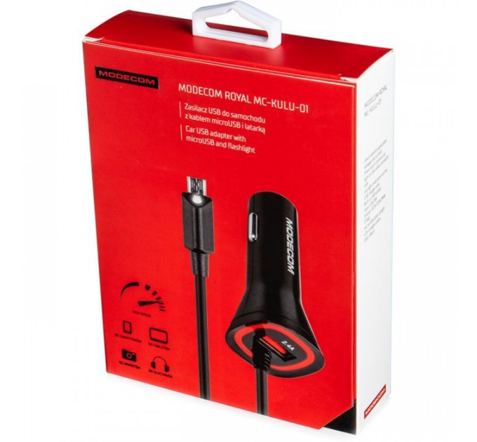 Зарядний пристрій Modecom USB 2.4A + cable Micro USB Royal KULU-01 (ZT-MC-KULU-01)