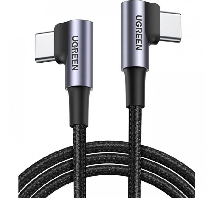 Дата кабель USB-C to USB-C 2.0m 3A 60W US323 90-degree Black Ugreen (70531)