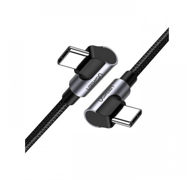Дата кабель USB-C to USB-C 2.0m 3A 60W US323 90-degree Black Ugreen (70531)