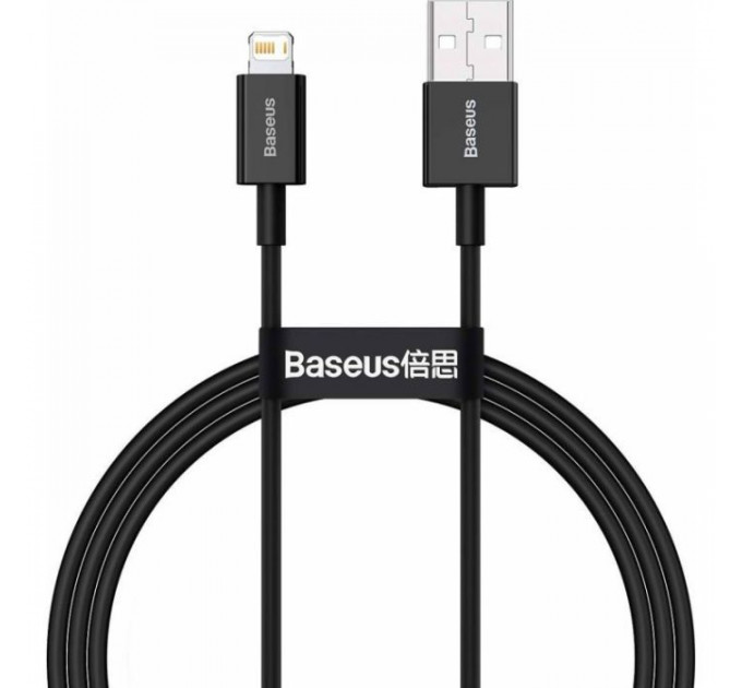 Дата кабель USB 2.0 AM to Lightning 1.0m 2.4A Superior Series Black Baseus (CALYS-A01)