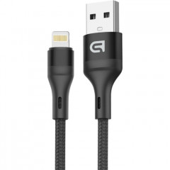 Дата кабель USB 2.0 AM to Lightning 1.0m AR87 3A black Armorstandart (ARM64037)