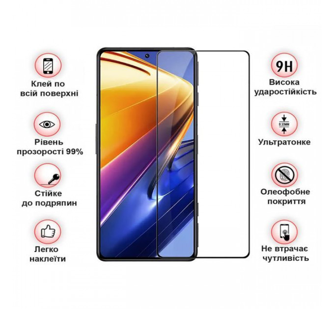 Стекло защитное BeCover Poco F4 Black (709274)