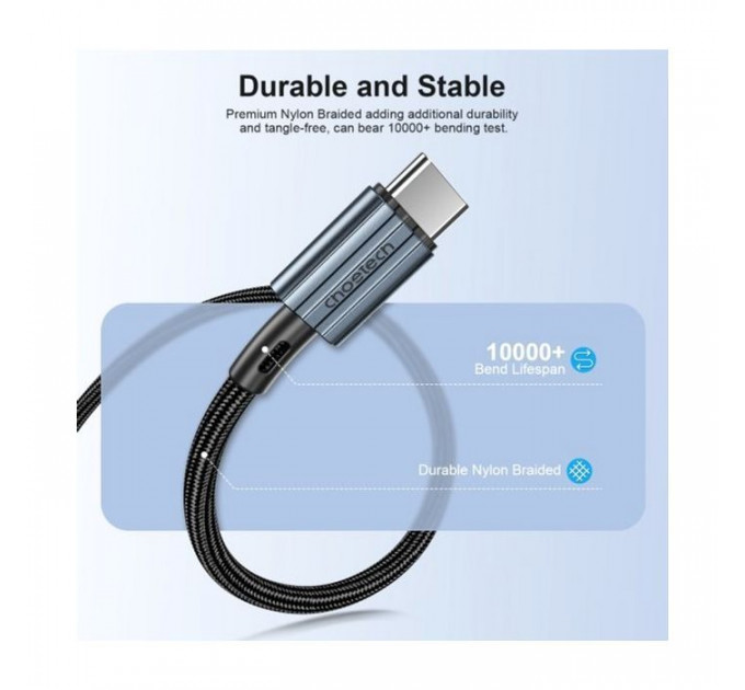 Дата кабель USB-C to USB-C 1.2m USB 2.0 60W Choetech (XCC-1014-BK)