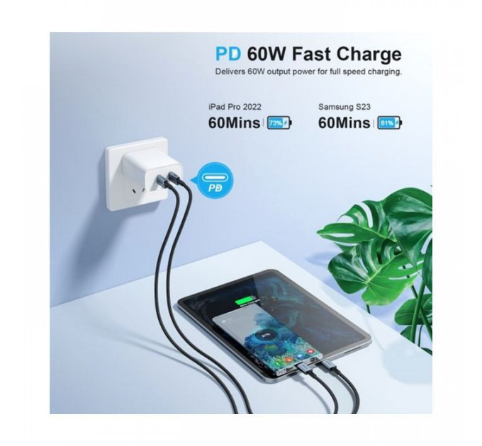 Дата кабель USB-C to USB-C 1.2m USB 2.0 60W Choetech (XCC-1014-BK)