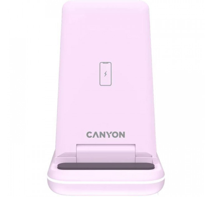 Зарядное устройство для Canyon WS-304 Foldable 3in1 Wireless charger Iced Pink (CNS-WCS304IP)