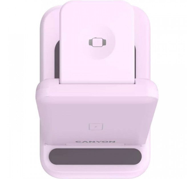 Зарядное устройство для Canyon WS-304 Foldable 3in1 Wireless charger Iced Pink (CNS-WCS304IP)