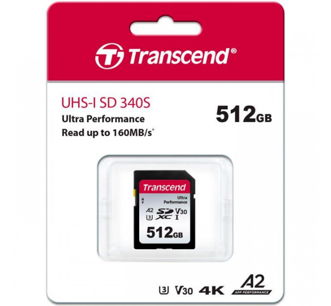Карта пам/'яті Transcend 512GB SD class 10 UHS-I U3 4K (TS512GSDC340S)