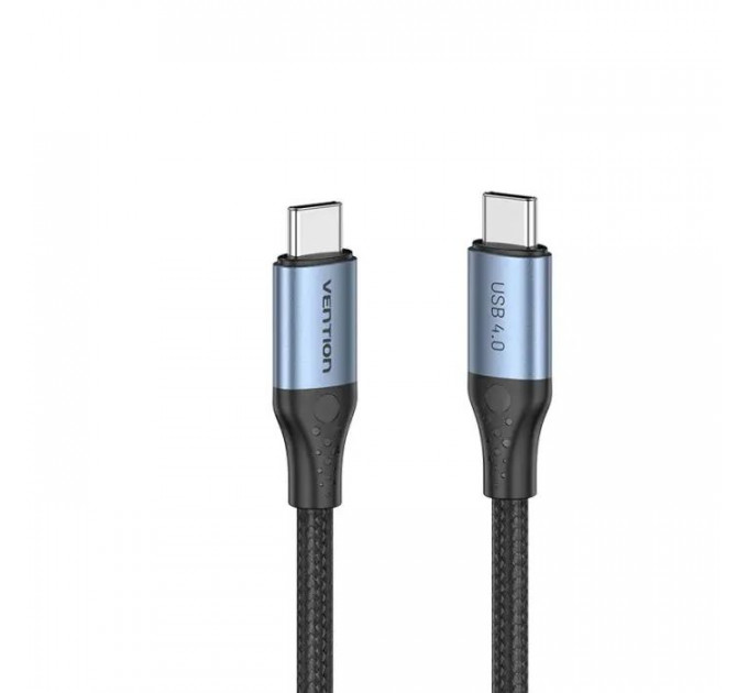 Дата кабель USB-C to USB-C 1.0m Thunderbolt 4 240W (50V\/5A) 8K60Hz Gray Aluminum Alloy VENTION (TAVHF)