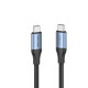 Дата кабель USB-C to USB-C 1.0m Thunderbolt 4 240W (50V\/5A) 8K60Hz Gray Aluminum Alloy VENTION (TAVHF)