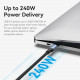 Дата кабель USB-C to USB-C 1.0m Thunderbolt 4 240W (50V\/5A) 8K60Hz Gray Aluminum Alloy VENTION (TAVHF)