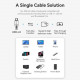 Дата кабель USB-C to USB-C 1.0m Thunderbolt 4 240W (50V\/5A) 8K60Hz Gray Aluminum Alloy VENTION (TAVHF)