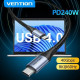Дата кабель USB-C to USB-C 1.0m Thunderbolt 4 240W (50V\/5A) 8K60Hz Gray Aluminum Alloy VENTION (TAVHF)