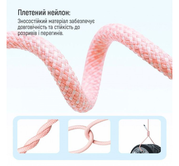 Дата кабель USB-C to Lightning 1.0m 27W pink ColorWay (CW-CBPDCL061-P)