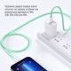 Дата кабель USB-C to USB-C 1.0m 60W 3.0А green ColorWay (CW-CBPDCC061-G)