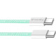 Дата кабель USB-C to USB-C 1.0m 60W 3.0А green ColorWay (CW-CBPDCC061-G)