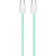 Дата кабель USB-C to USB-C 1.0m 60W 3.0А green ColorWay (CW-CBPDCC061-G)
