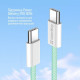 Дата кабель USB-C to USB-C 1.0m 60W 3.0А green ColorWay (CW-CBPDCC061-G)