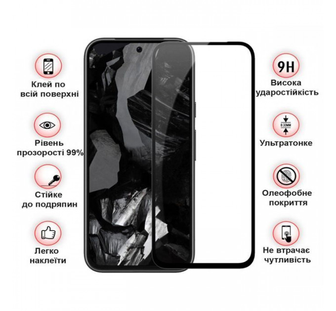 Стекло защитное BeCover Google Pixel 8a Black (711663)