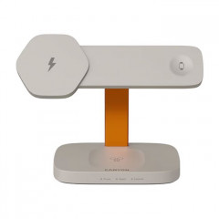 Зарядний пристрій Canyon wireless charger HEXAGON WCS-310 3in1 LightGrey\/Orange (CNS-WCS310LGOR)