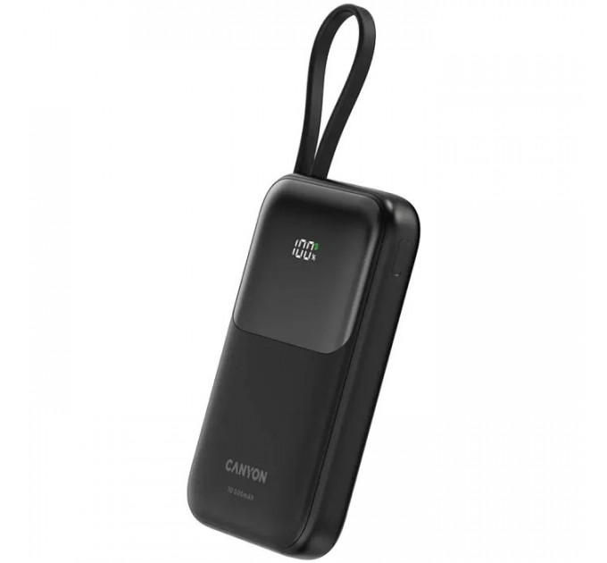 Батарея універсальна Canyon 10000mAh OnPower 101 PD\/22.5W built-in cable Black (CNS-CPB101BK)