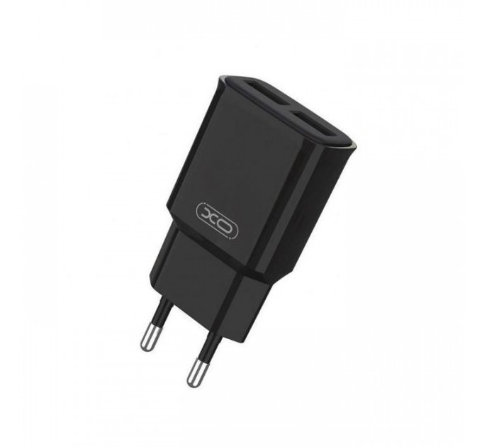 Зарядний пристрій XO L92C (2USB\/2.4A) + USB - Lightning Чорний (XO-L92C-L)