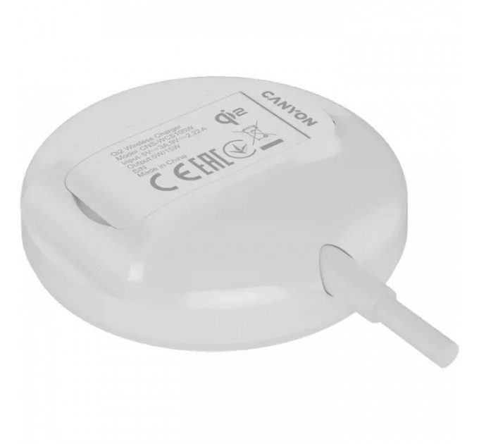Зарядное устройство Canyon Wireless Charger WS-105 15W Qi2 White (CNS-WCS105W)