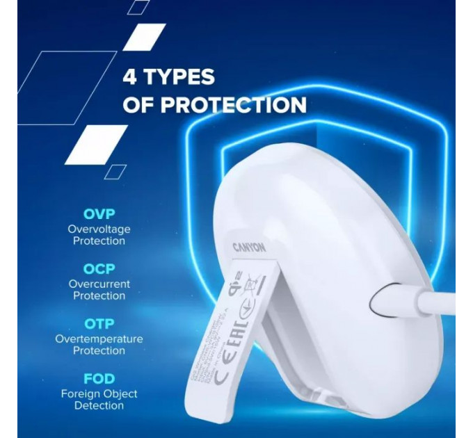 Зарядное устройство Canyon Wireless Charger WS-105 15W Qi2 White (CNS-WCS105W)