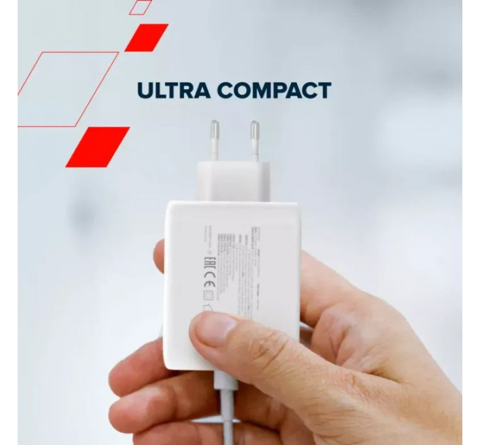 Зарядний пристрій Canyon CU100ACC GaN 100W 3xPD 1xQC EU White (CNS-CUW100ACC)