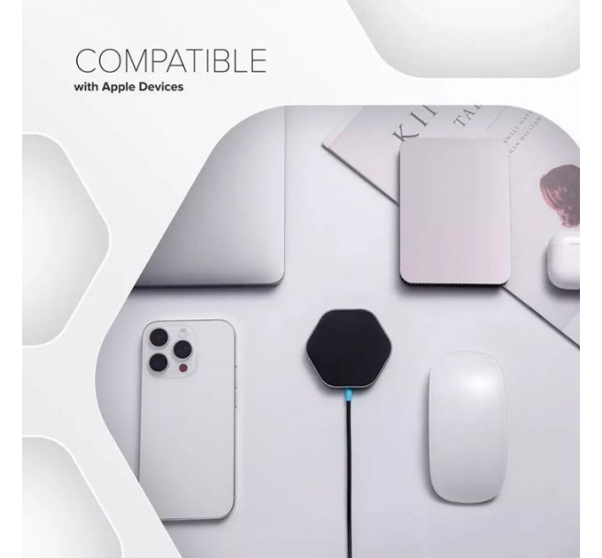 Зарядное устройство для Canyon wireless charger HEXAGON 110 Dark Grey Blue (CNS-WCS110)