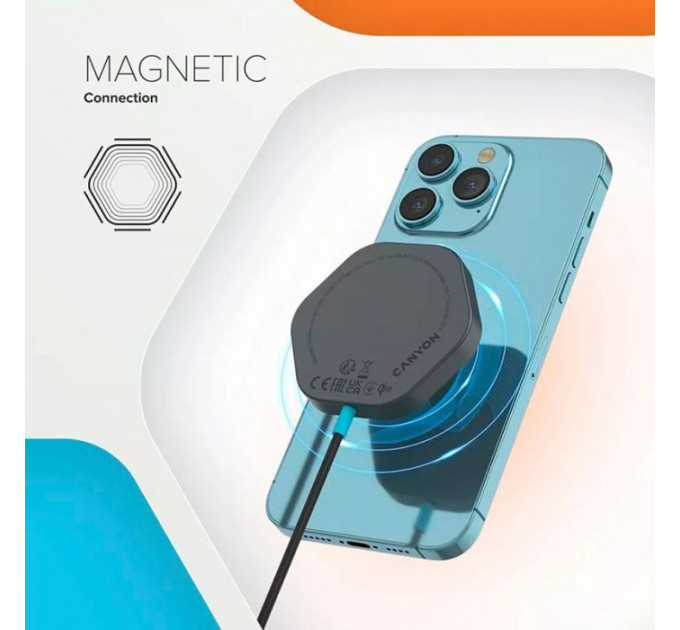 Зарядное устройство для Canyon wireless charger HEXAGON 110 Dark Grey Blue (CNS-WCS110)