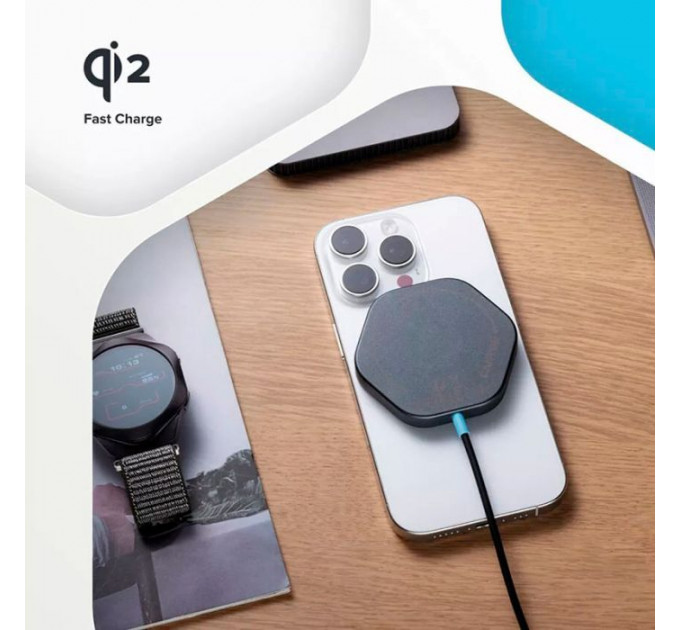 Зарядное устройство для Canyon wireless charger HEXAGON 110 Dark Grey Blue (CNS-WCS110)