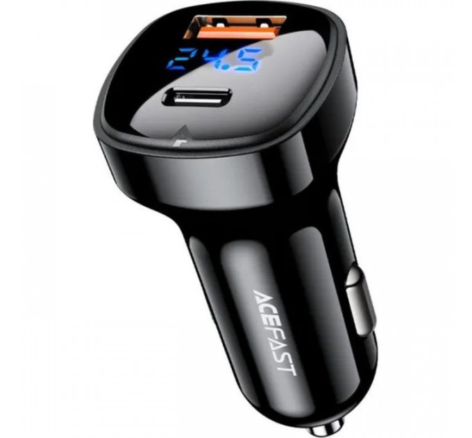 Зарядний пристрій Acefast 2xUSB 66W (USB-C + USB-A) B4 with digital display (6974316280392)