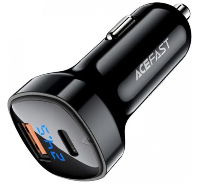 Зарядний пристрій Acefast 2xUSB 66W (USB-C + USB-A) B4 with digital display (6974316280392)