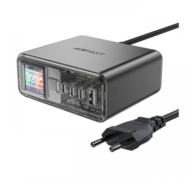 Зарядний пристрій Acefast 4xUSB 218W (3xUSB-C + USB-A) Gan Z4 Fast Charger (6974316282587)