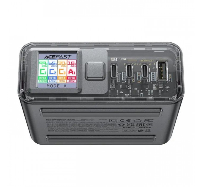 Зарядний пристрій Acefast 4xUSB 218W (3xUSB-C + USB-A) Gan Z4 Fast Charger (6974316282587)