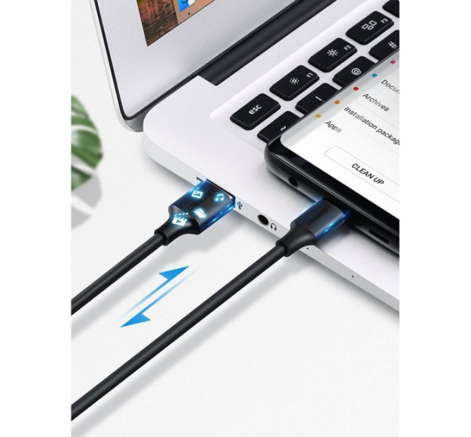 Дата кабель USB 2.0 AM to USB-C 0.5m 3.0A (18W) Nickel Plating US287 Black Ugreen (60115)