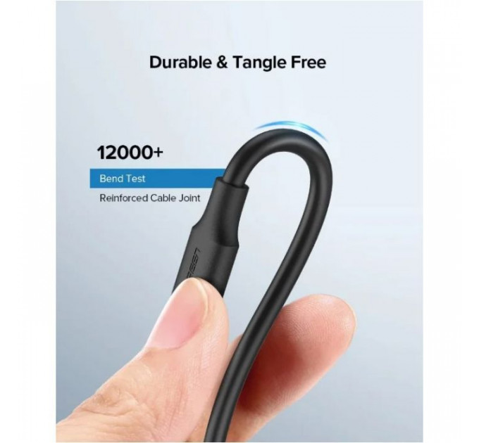 Дата кабель USB 2.0 AM to USB-C 0.5m 3.0A (18W) Nickel Plating US287 Black Ugreen (60115)