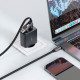 Дата кабеля USB-C + USB-A to USB-C 1.2m 3.0A zink alloy C13-04 Black Acefast (6974316282334)