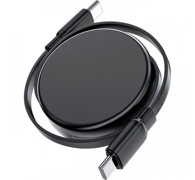 Дата кабель USB-C to USB-C 0.8m 60W dual retraction C13-03 Black Acefast (6974316280132)