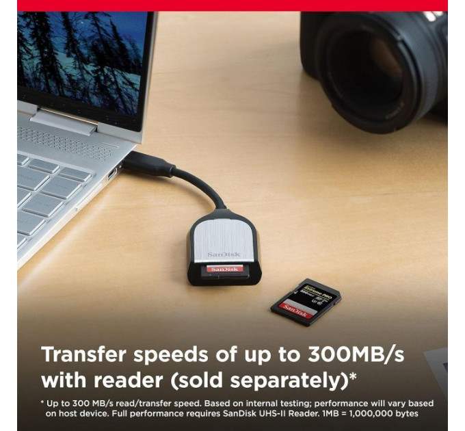 Карта пам/'яті SanDisk 128GB SD class 10 UHS-II U3 V90 Extreme Pro (SDSDXDM-128G-GN4IN)