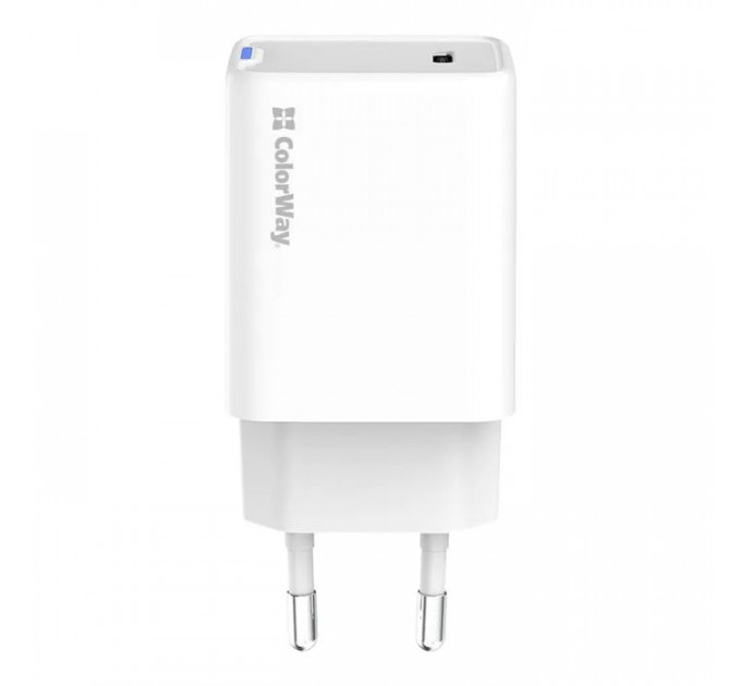 Зарядное устройство ColorWay GaN Mini 45W PD Port PPS USB-C white (CW-CHS057PD-WT)