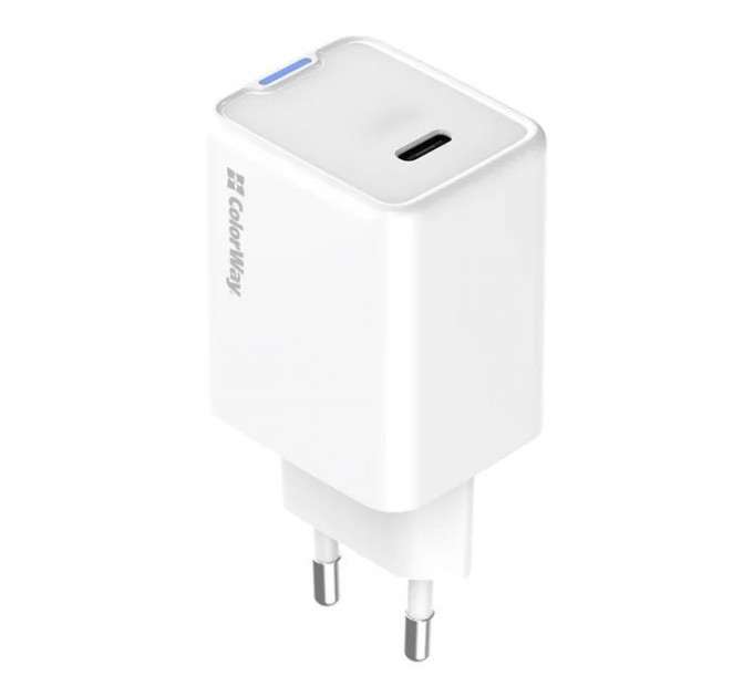 Зарядное устройство ColorWay GaN Mini 45W PD Port PPS USB-C white (CW-CHS057PD-WT)