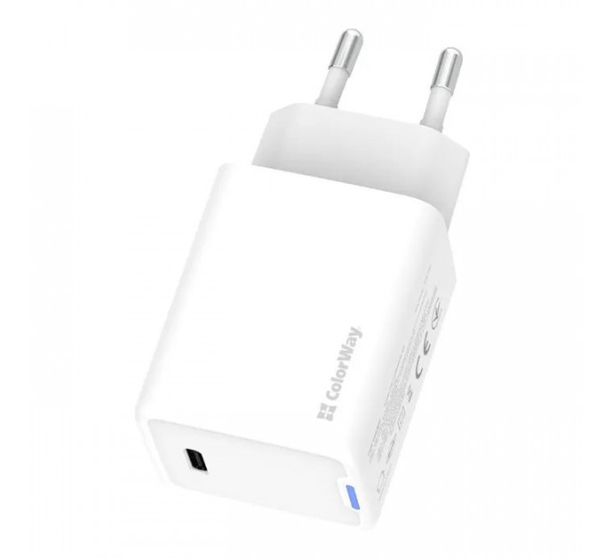 Зарядное устройство ColorWay GaN Mini 45W PD Port PPS USB-C white (CW-CHS057PD-WT)