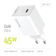 Зарядное устройство ColorWay GaN Mini 45W PD Port PPS USB-C white (CW-CHS057PD-WT)