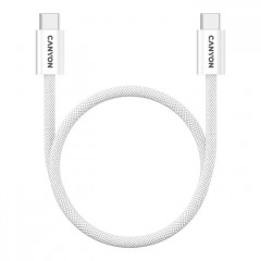 Дата кабель USB-C to USB-C 1.0m 60W Magnet Braided White Canyon (CND-CCMG60AB15W)
