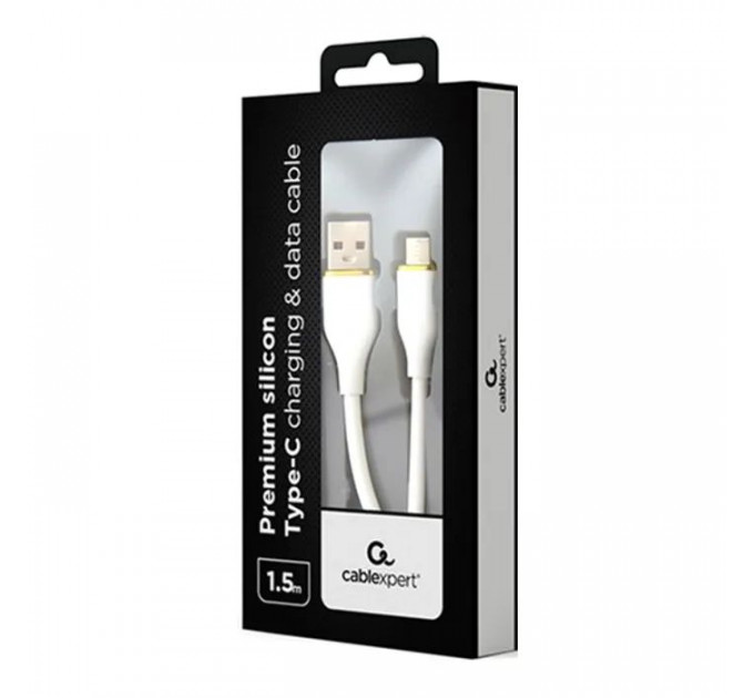 Дата кабель USB 2.0 AM to USB-C 1.5m 2.1A Cablexpert (CC-USB2S-AMCM-1.5M-W)