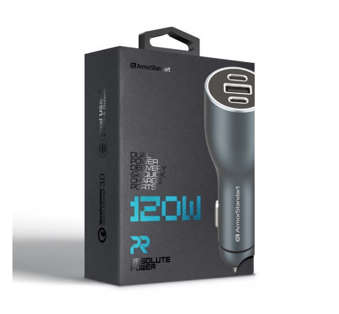 Зарядний пристрій Armorstandart Resolute Power ASPP-21 120W 2xUSB-C, 1xUSB-A (ARM70026)
