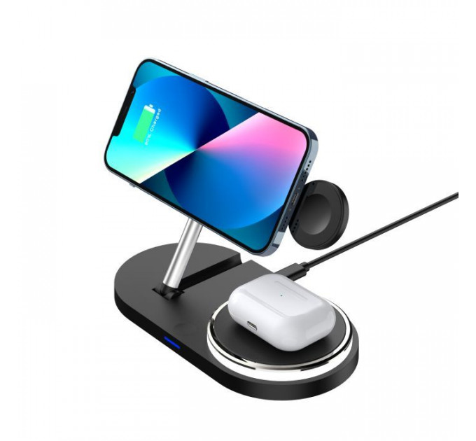 Зарядний пристрій Armorstandart Wireless Charging H102 3 in 1 Magnetic Black (ARM78103)