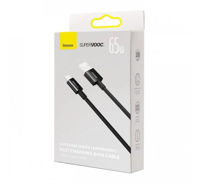 Дата кабель USB 2.0 AM to USB-C 1.0m Superior Fast Charging 60W black Baseus (CAYS000901)