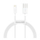 Дата кабель USB 2.0 AM to Lightning 2.0m Superior Fast Charging 2.4A white Baseus (CALYS-C02)